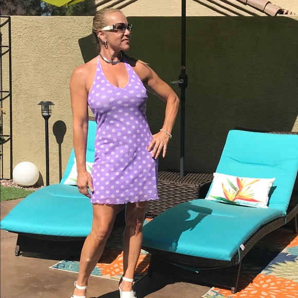 🌹Purple & white summer dress - Picture 3 of 8